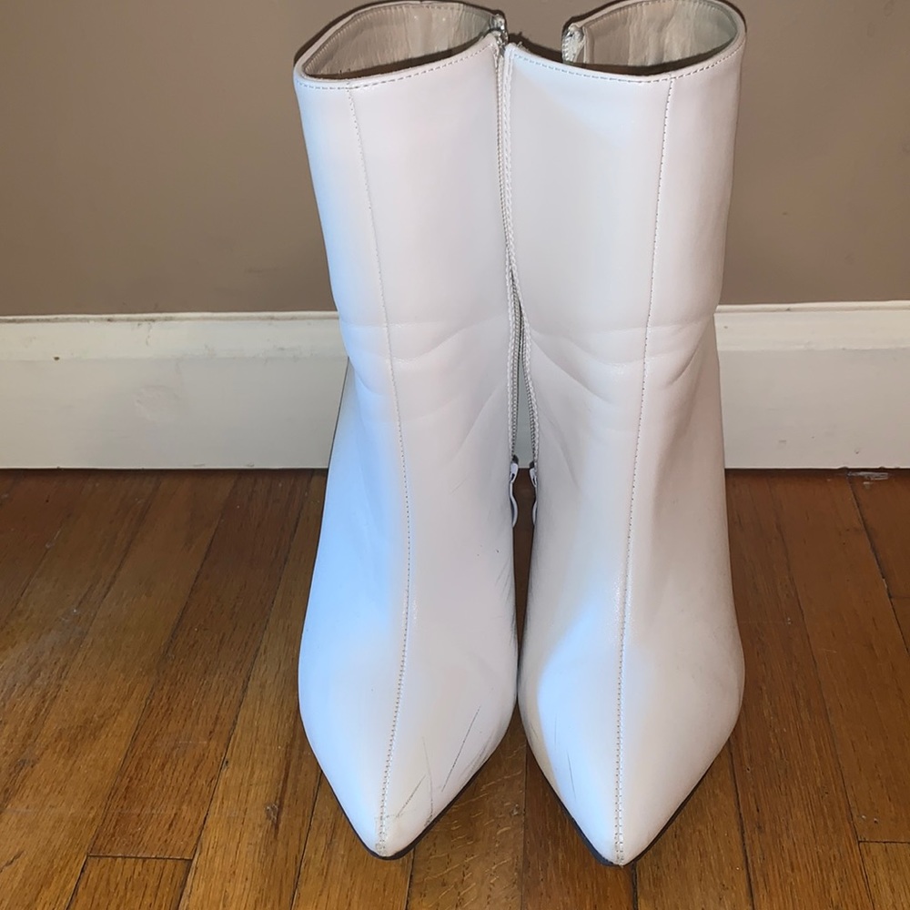 Gently worn white platform boots